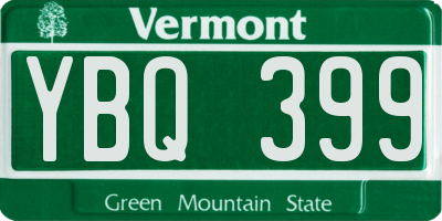 VT license plate YBQ399