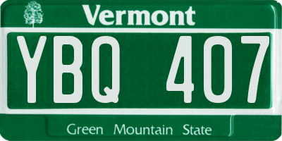 VT license plate YBQ407