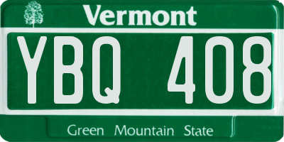 VT license plate YBQ408
