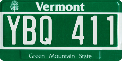 VT license plate YBQ411