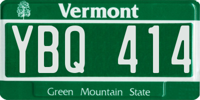 VT license plate YBQ414