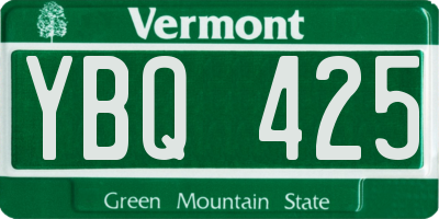 VT license plate YBQ425