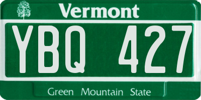 VT license plate YBQ427