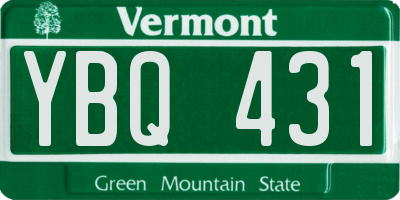 VT license plate YBQ431