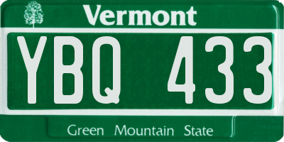 VT license plate YBQ433