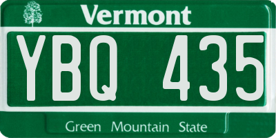 VT license plate YBQ435