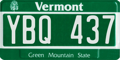 VT license plate YBQ437