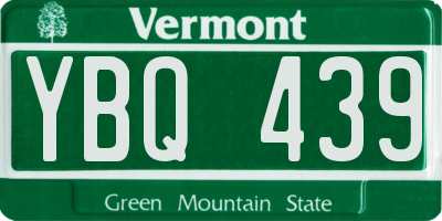 VT license plate YBQ439