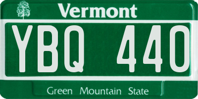 VT license plate YBQ440