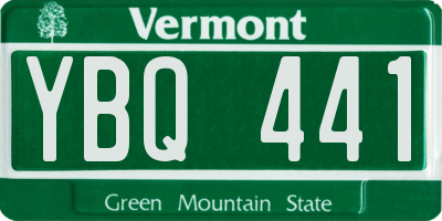 VT license plate YBQ441