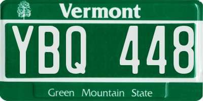 VT license plate YBQ448