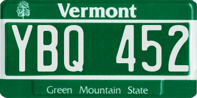 VT license plate YBQ452