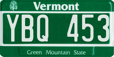 VT license plate YBQ453