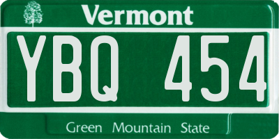 VT license plate YBQ454