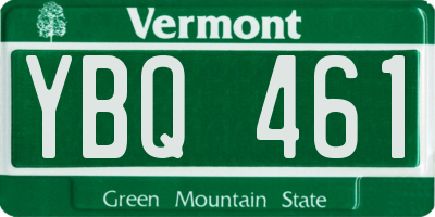 VT license plate YBQ461