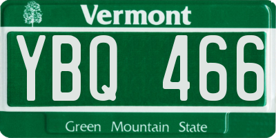 VT license plate YBQ466