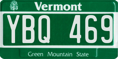 VT license plate YBQ469