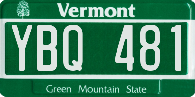 VT license plate YBQ481