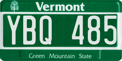 VT license plate YBQ485