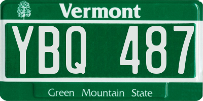 VT license plate YBQ487