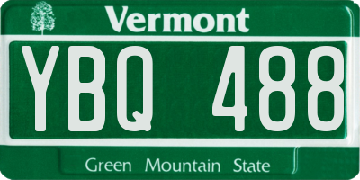 VT license plate YBQ488