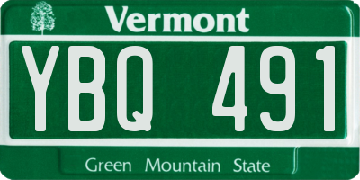 VT license plate YBQ491
