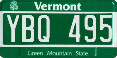 VT license plate YBQ495