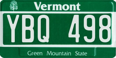 VT license plate YBQ498