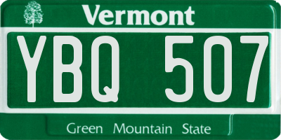 VT license plate YBQ507