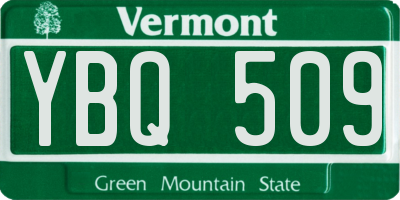 VT license plate YBQ509