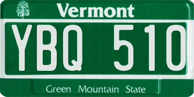 VT license plate YBQ510