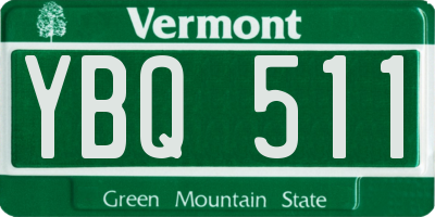VT license plate YBQ511