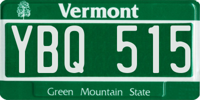 VT license plate YBQ515