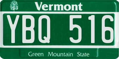 VT license plate YBQ516