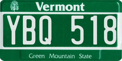 VT license plate YBQ518