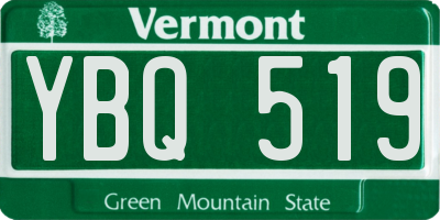 VT license plate YBQ519