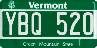 VT license plate YBQ520