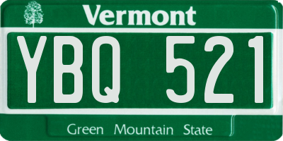 VT license plate YBQ521