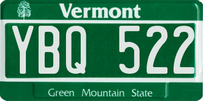 VT license plate YBQ522