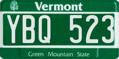 VT license plate YBQ523