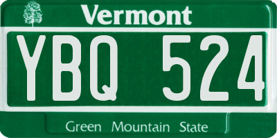 VT license plate YBQ524