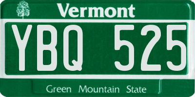 VT license plate YBQ525