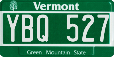 VT license plate YBQ527