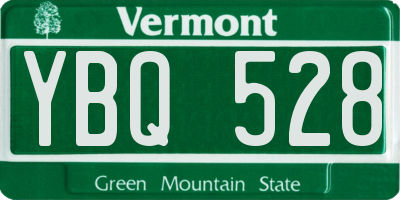 VT license plate YBQ528