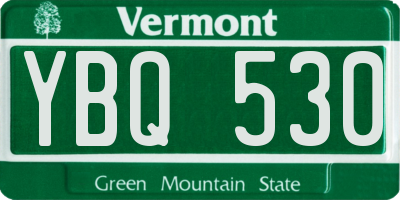 VT license plate YBQ530