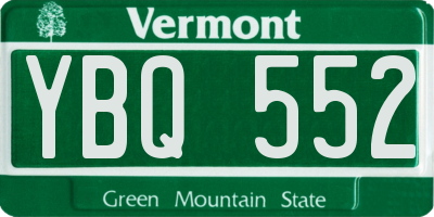 VT license plate YBQ552