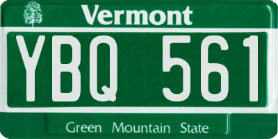 VT license plate YBQ561