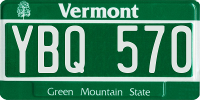 VT license plate YBQ570