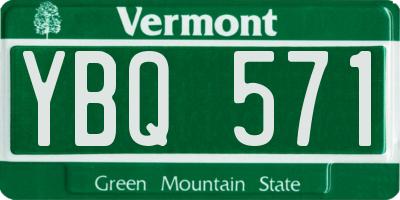 VT license plate YBQ571