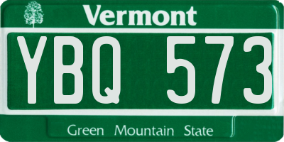 VT license plate YBQ573
